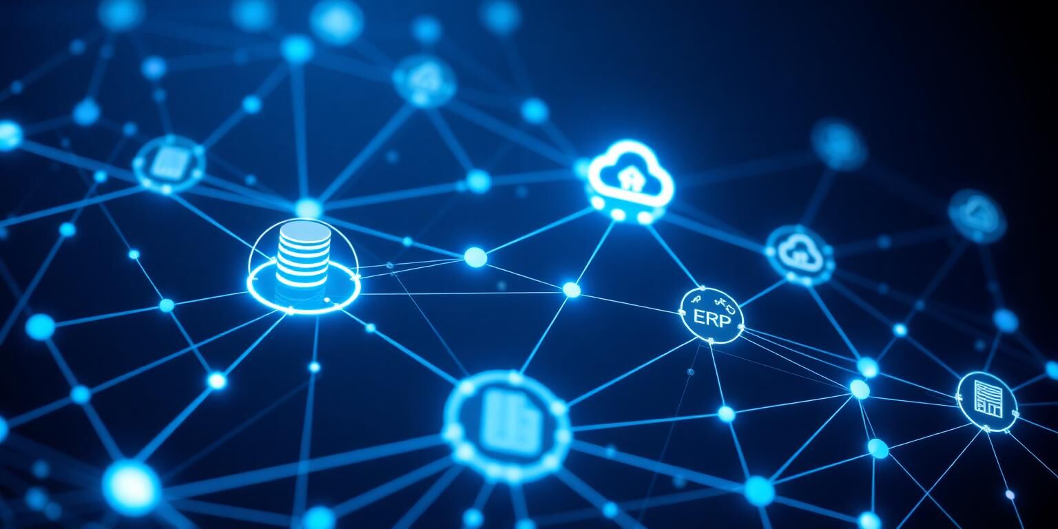 Network of enterprise systems connected to AI agents